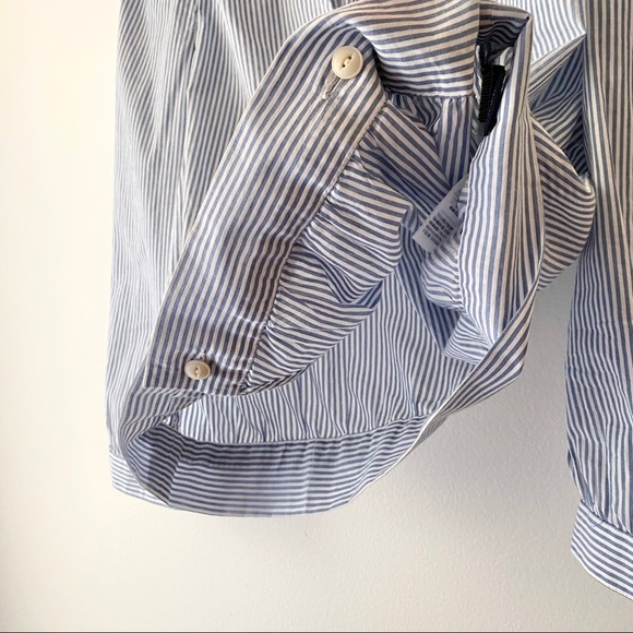 MADEWELL Wrap Top in Indigo Stripe M - Picture 6 of 8